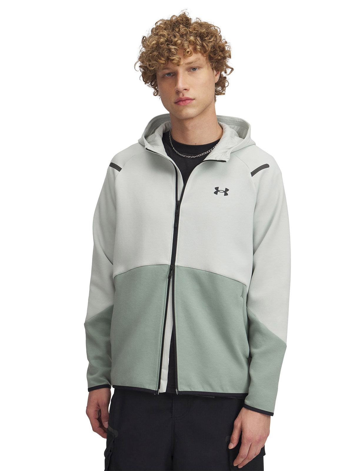 Polerón Under Armour Unstoppable fleece con cierre verde para hombre