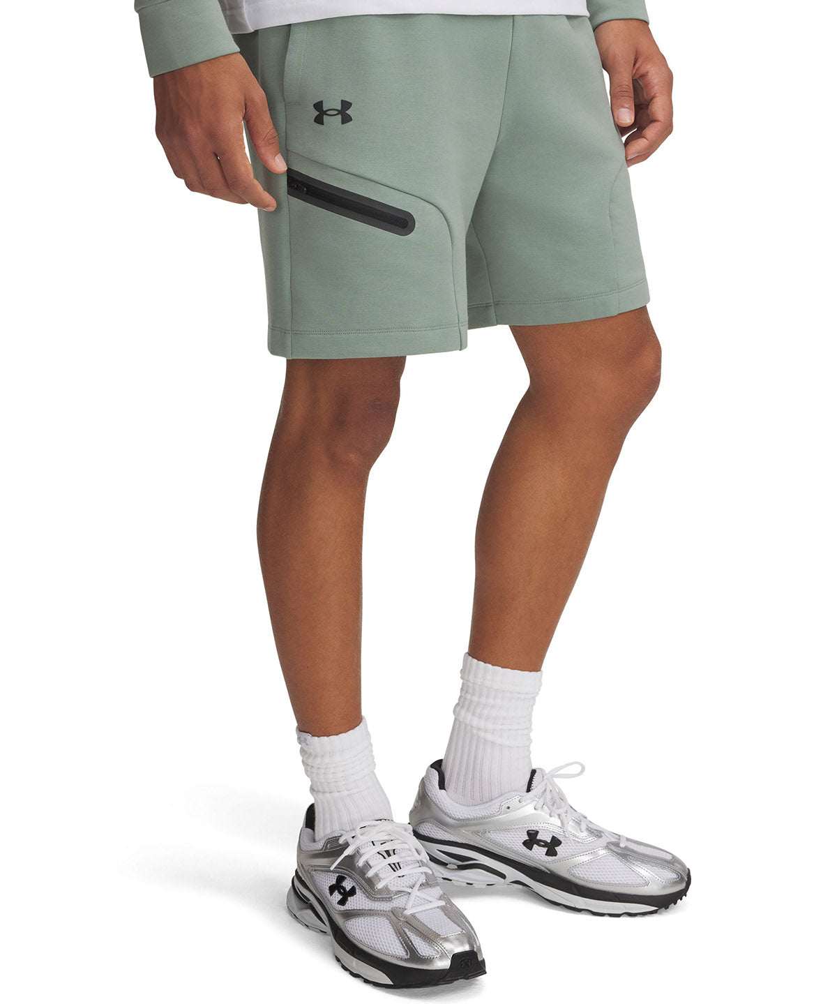 Shorts Under Armour Unstoppable Fleece verde para hombre