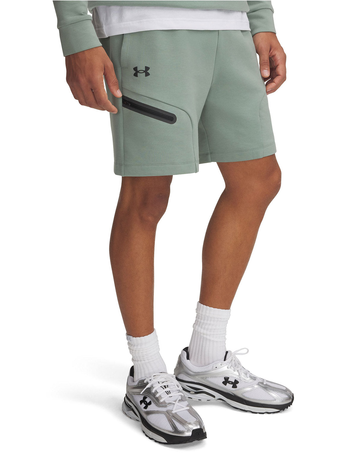Shorts Under Armour Unstoppable Fleece verde para hombre