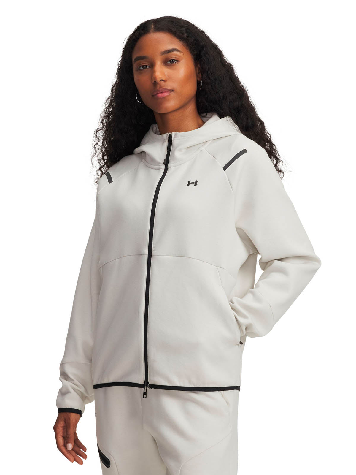 Polerón Lifestyle para mujer Unstoppable Fleece Full-Zip blanco Under Armour