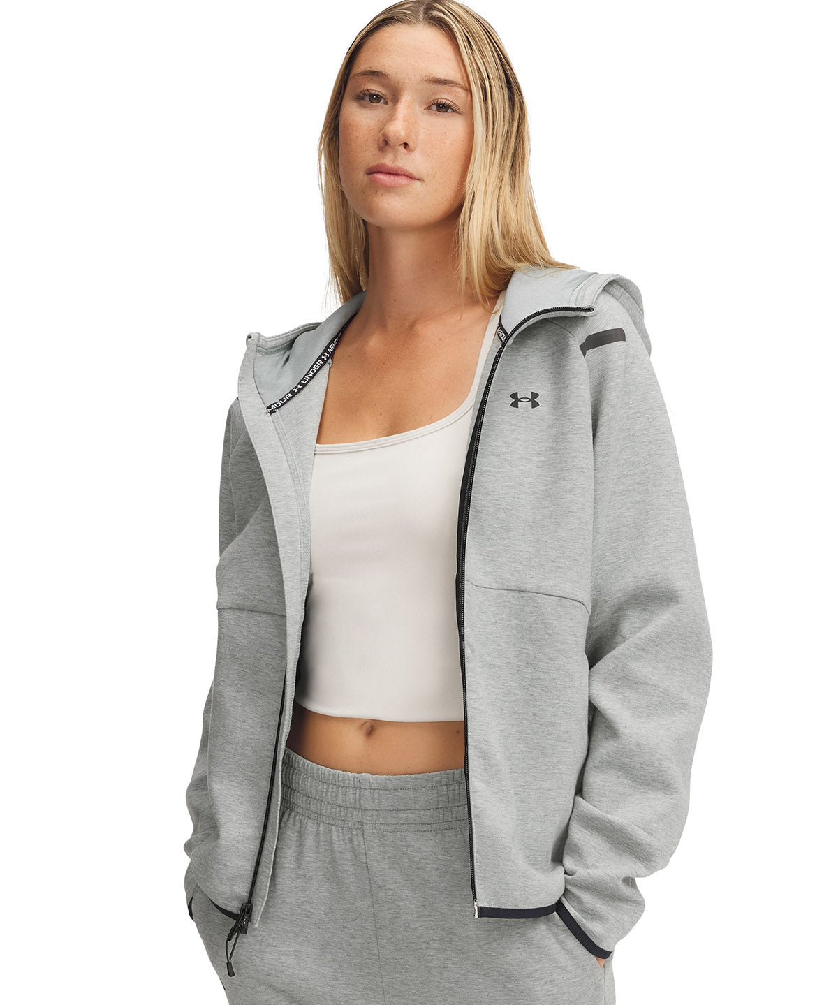 Polerón Under Armour Unstoppable fleece con cierre verde para mujer