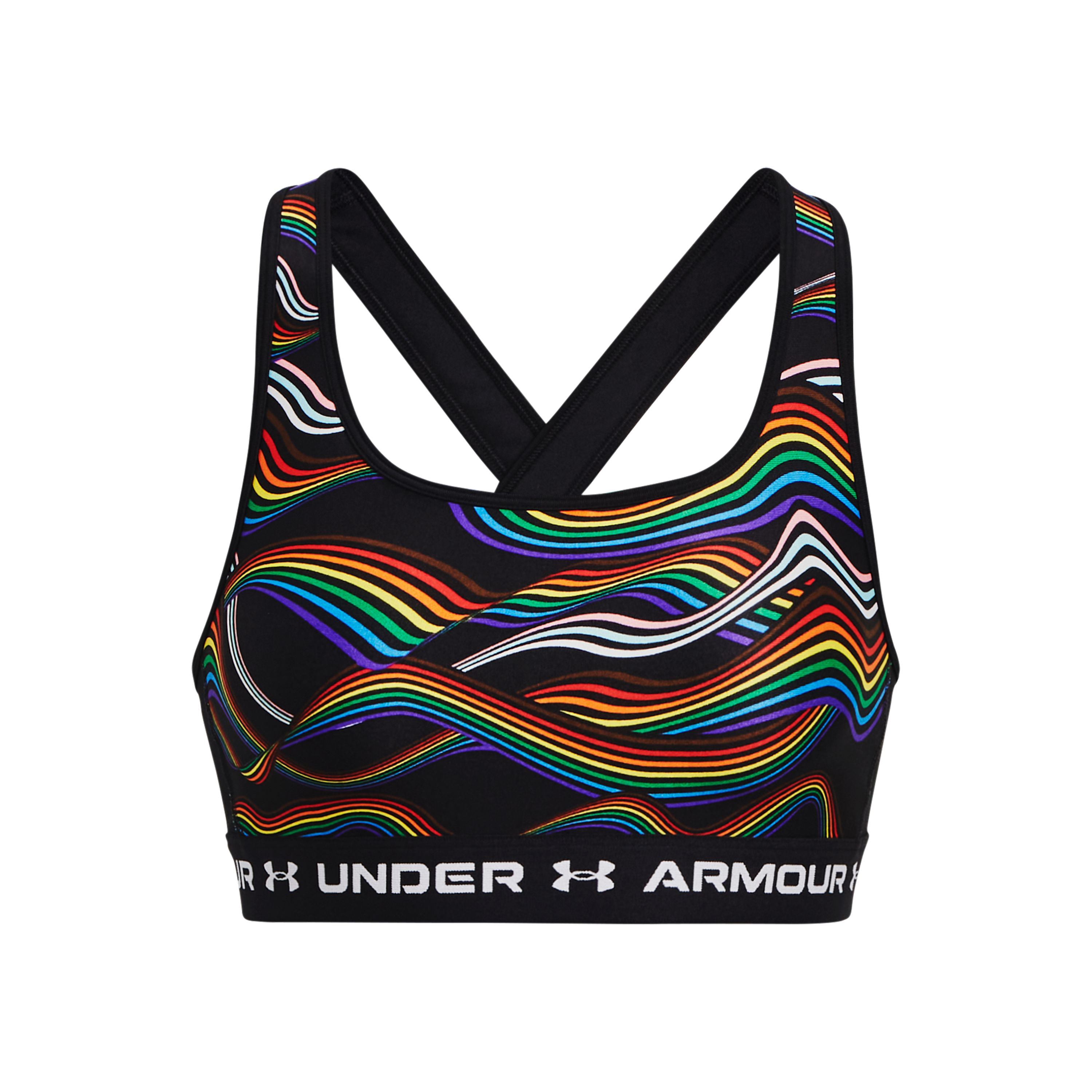 Sostén deportivo UA Crossback Mid Pride para mujer