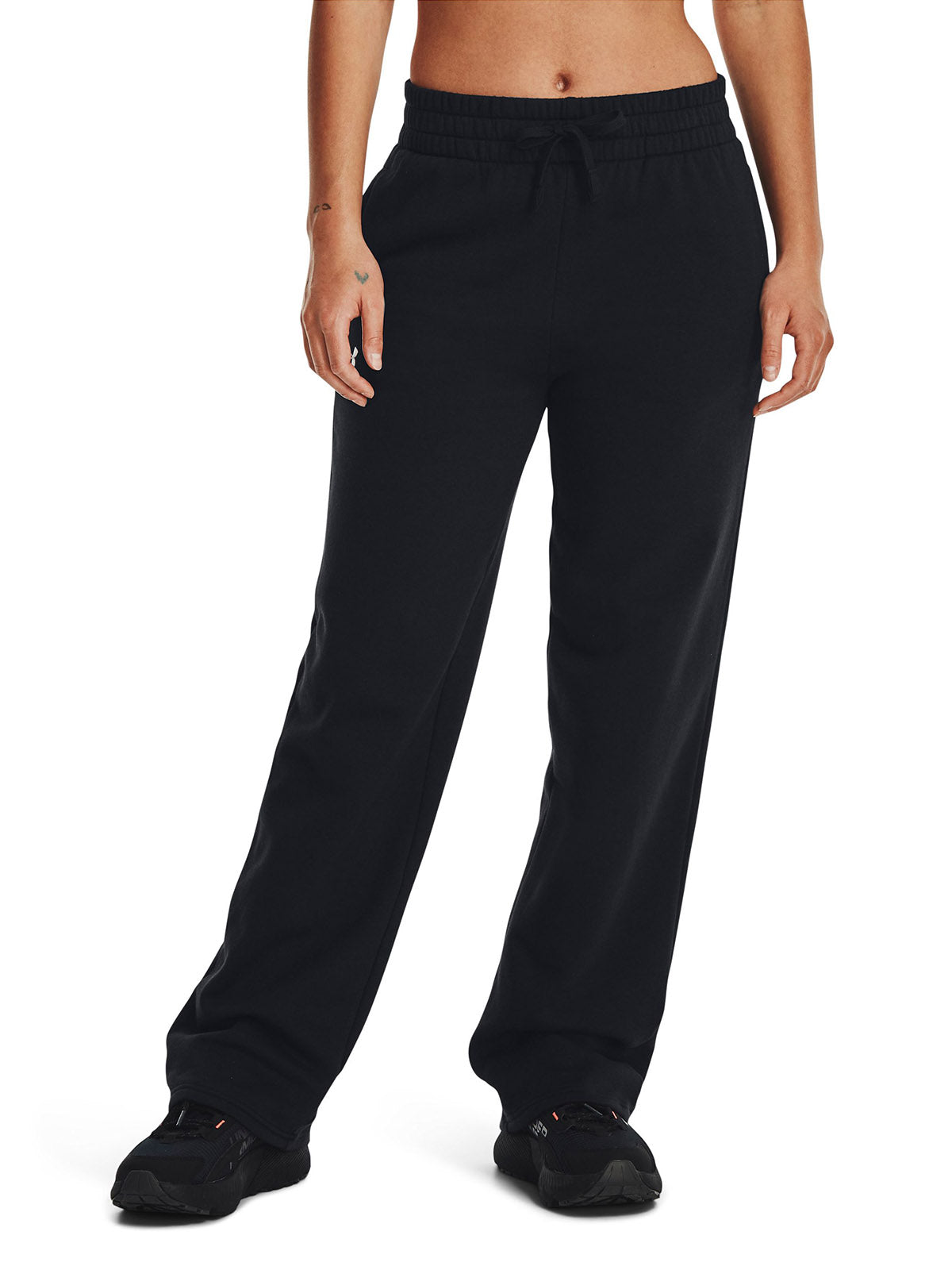 Pantalón UA Rival Fleece Straight Leg negro para mujer