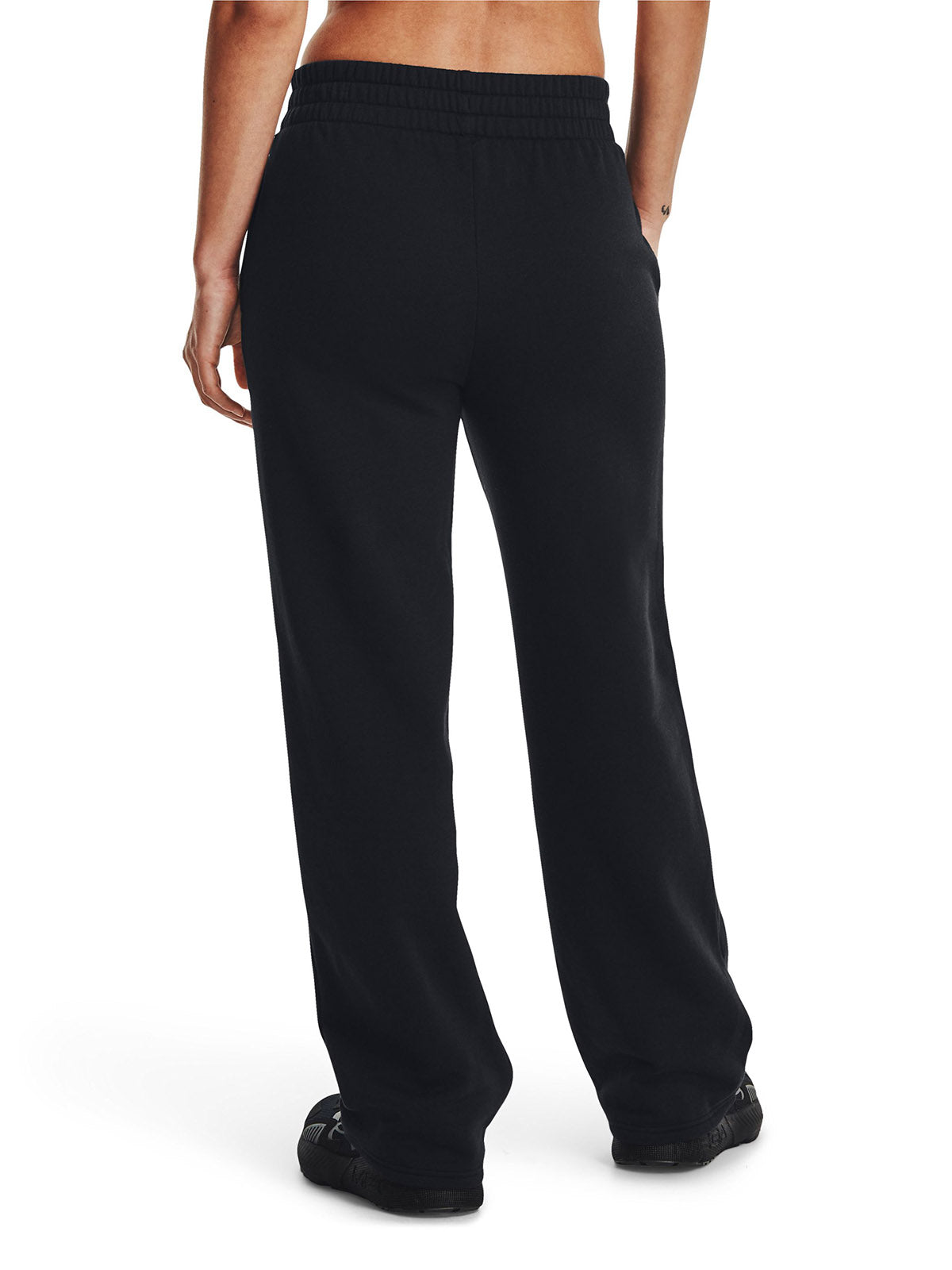 Pantalón UA Rival Fleece Straight Leg negro para mujer