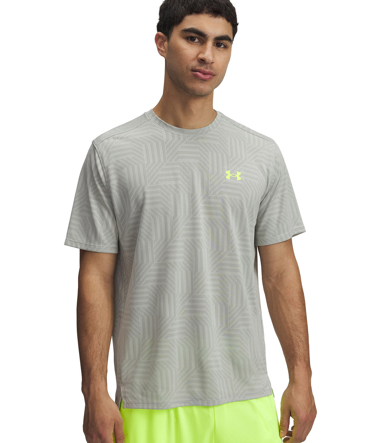 Polera manga corta Under Armour tech vent geotessa verde para hombre