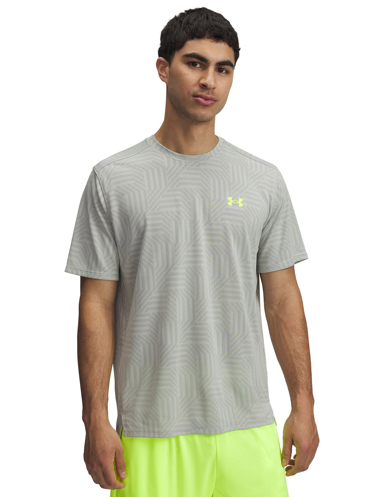 Polera manga corta Under Armour tech vent geotessa verde para hombre
