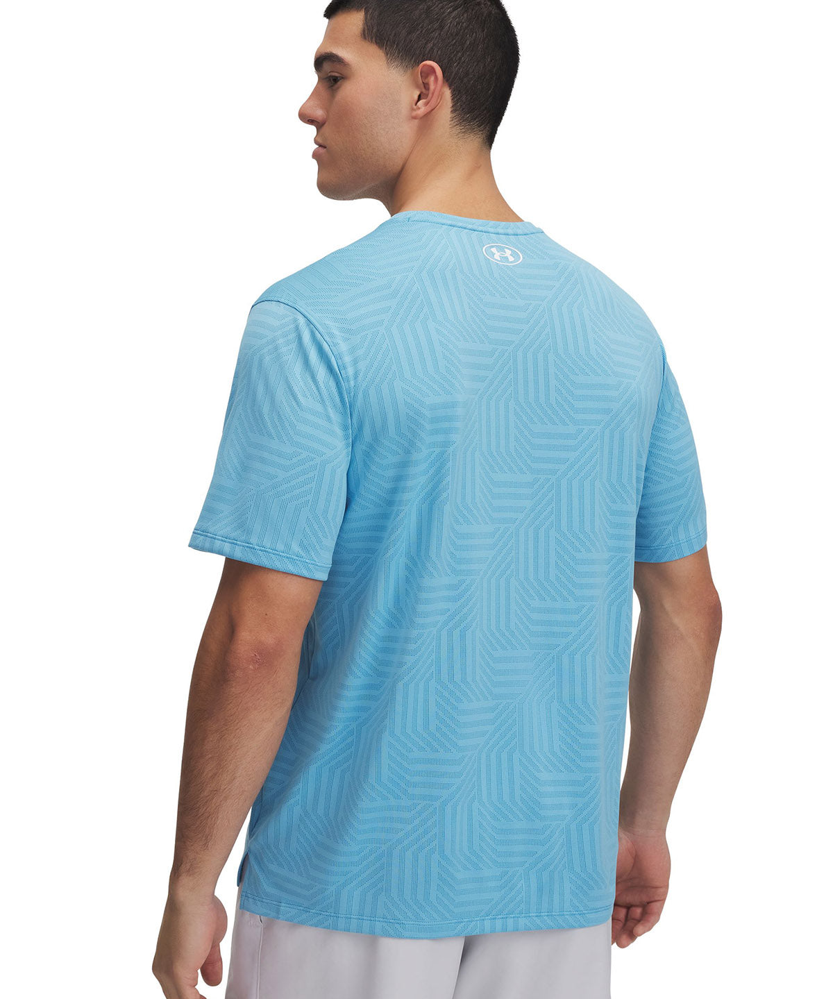 Polera manga corta Under Armour tech vent geotessa azul para hombre