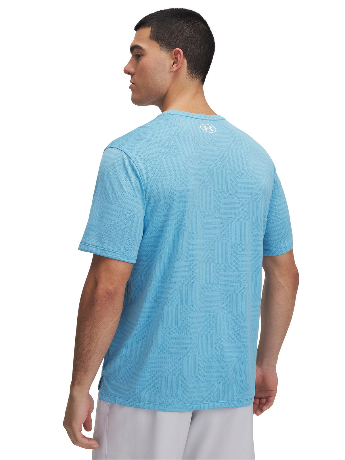 Polera manga corta Under Armour tech vent geotessa azul para hombre