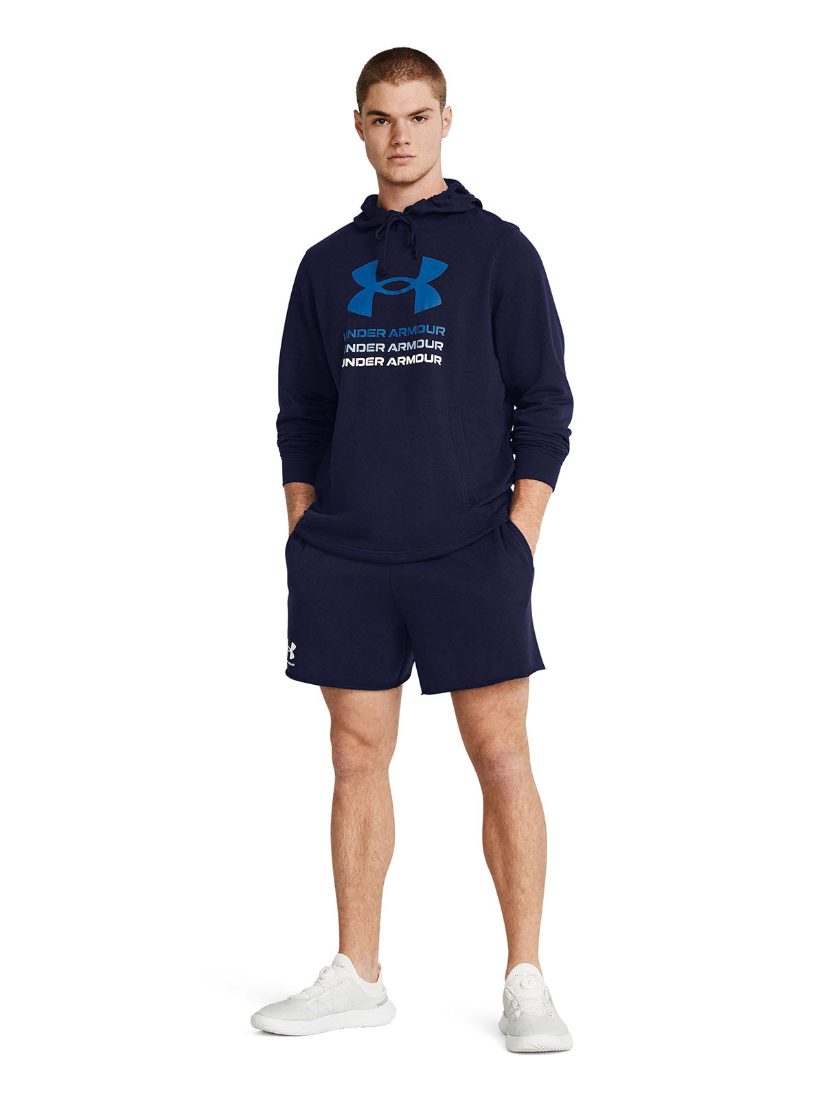 Shorts Under Armour Rival terry azul marino para hombre