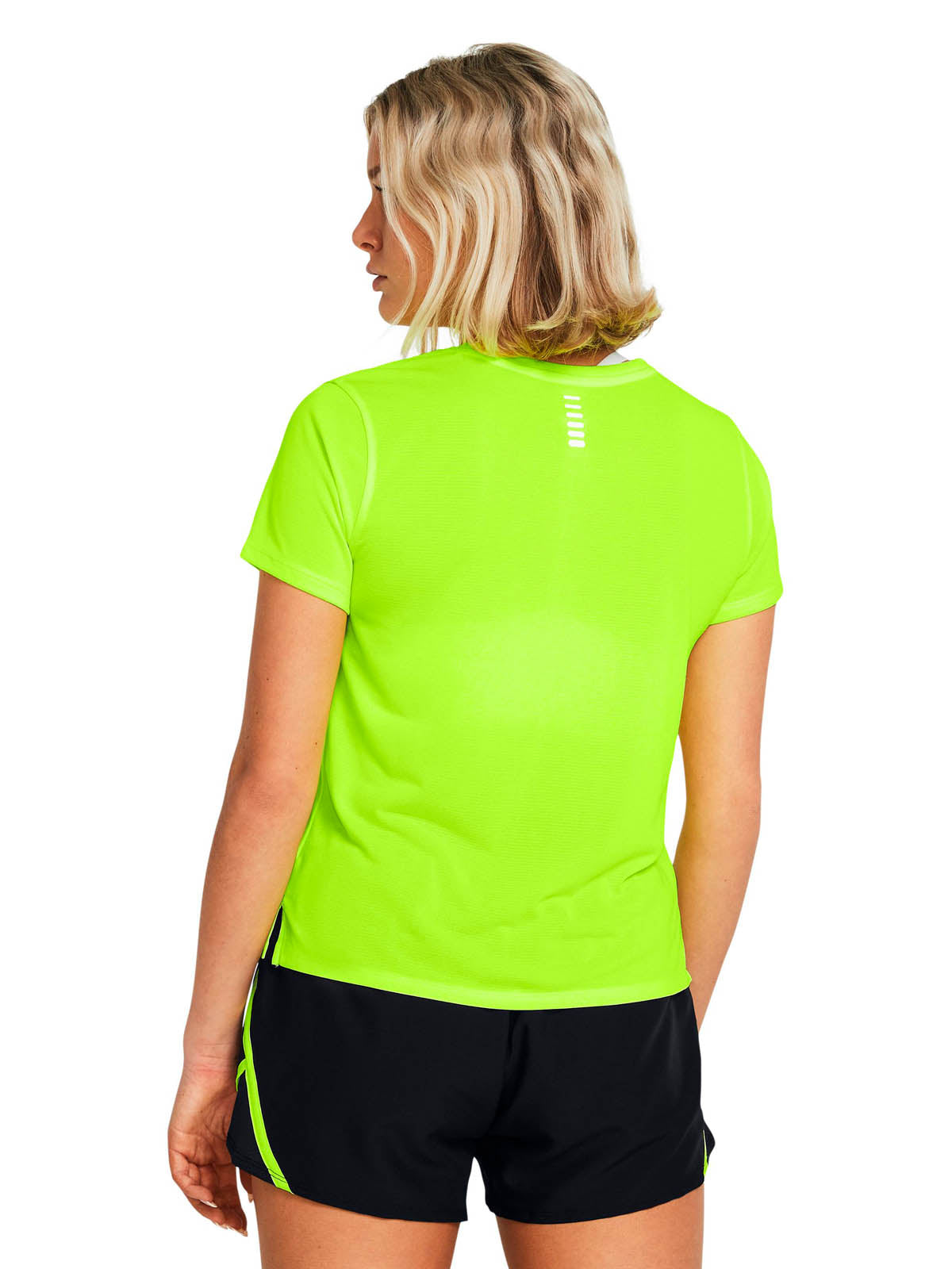 Polera manga corta Under Armour launch amarillo para mujer