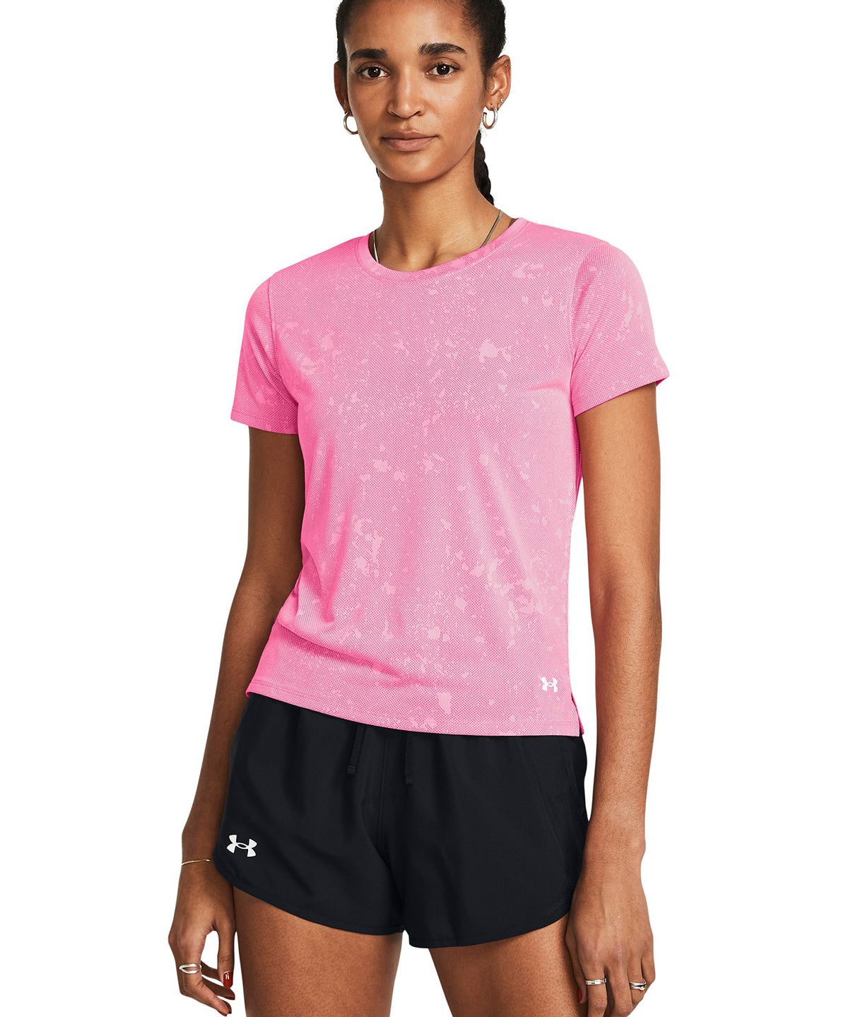 Polera manga corta UA Launch Splatter para mujer