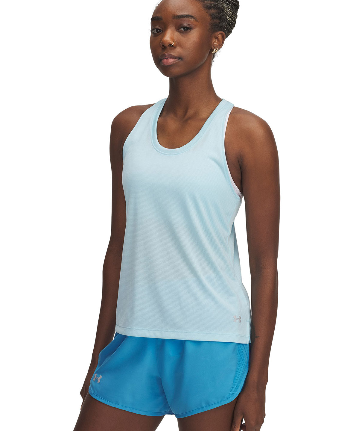 Polera sin mangas Under Armour launch azul para mujer
