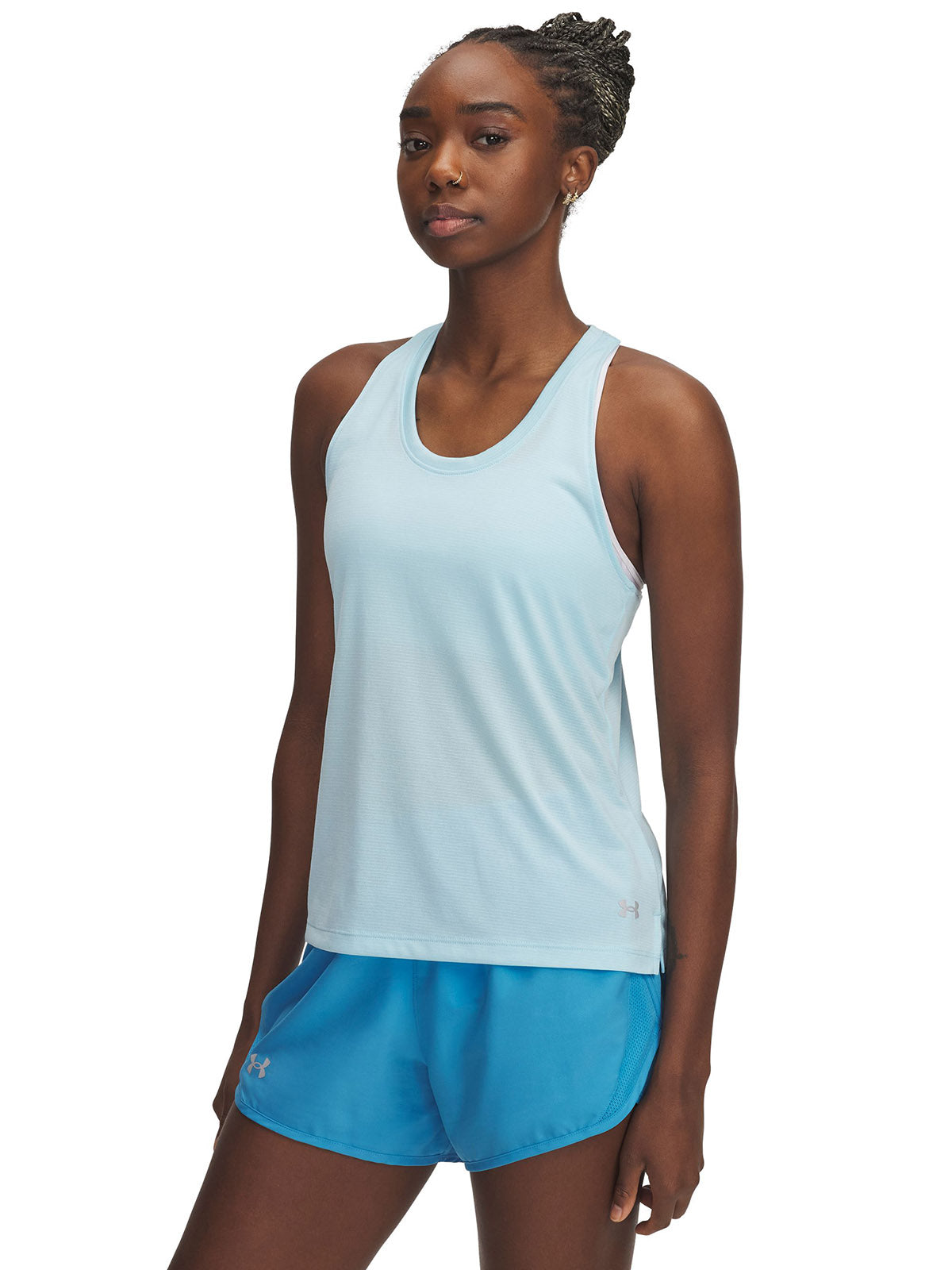 Polera sin mangas Under Armour launch azul para mujer