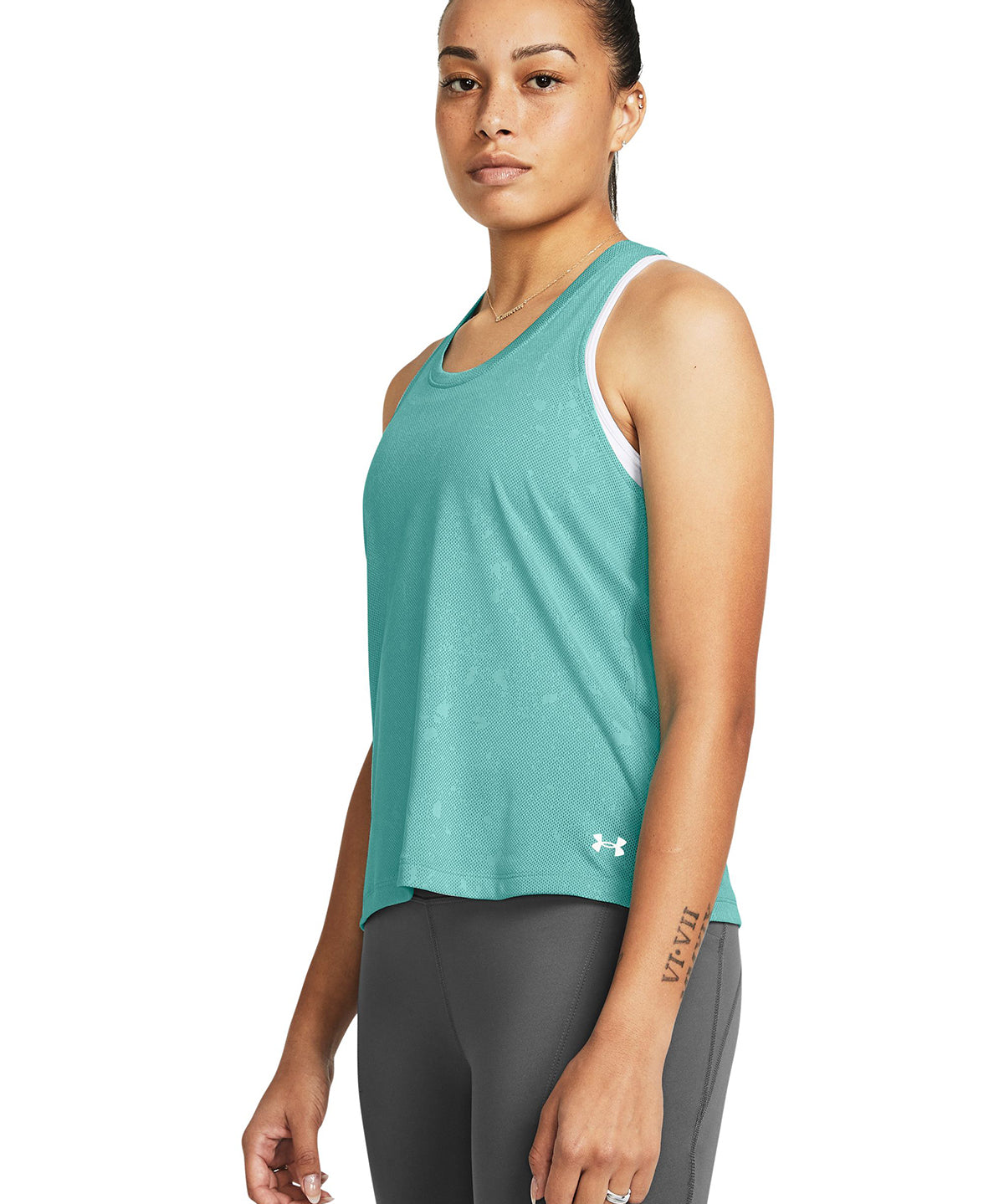 Polera sin mangas UA Launch Splatter para mujer