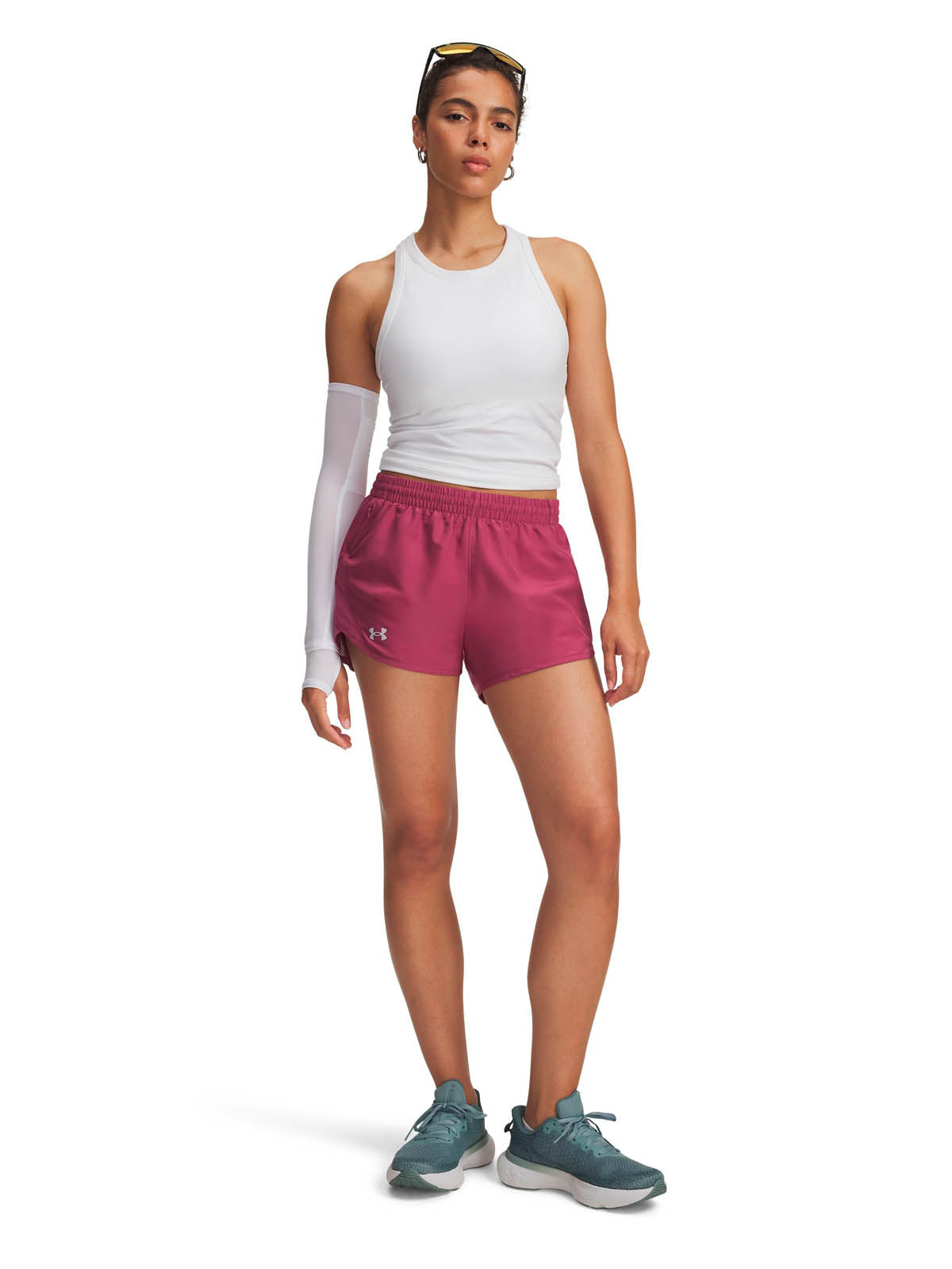 Short Running para mujer UA Fly-By 3" rojo Under Armour