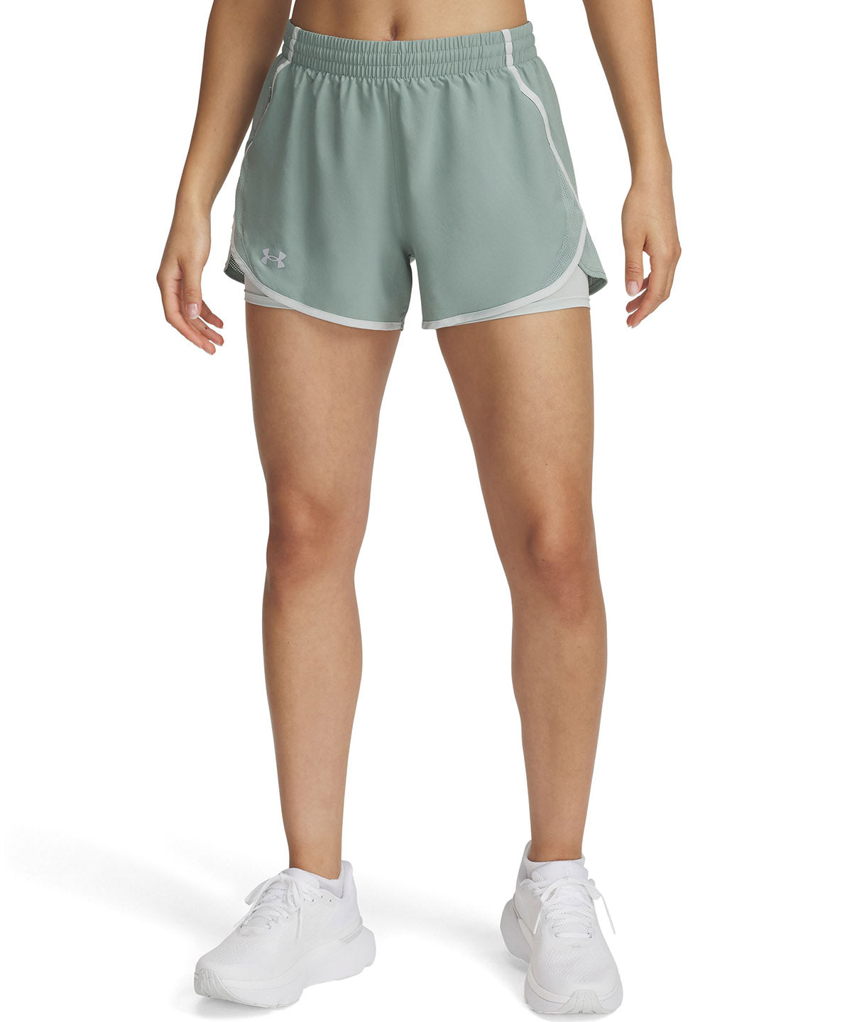 Shorts Under Armour fly-by 2-en-1 verde para mujer