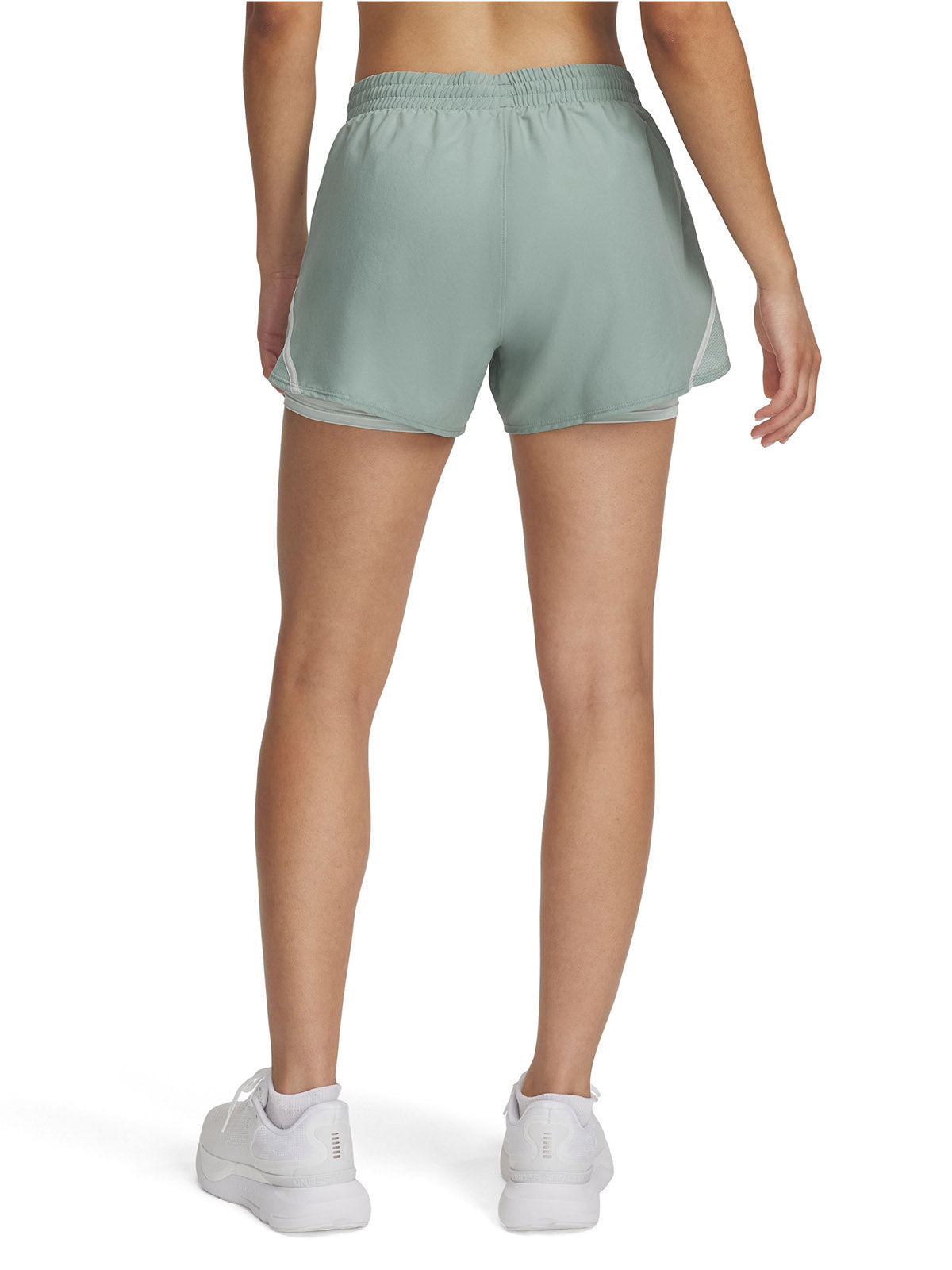 Shorts Under Armour fly-by 2-en-1 verde para mujer