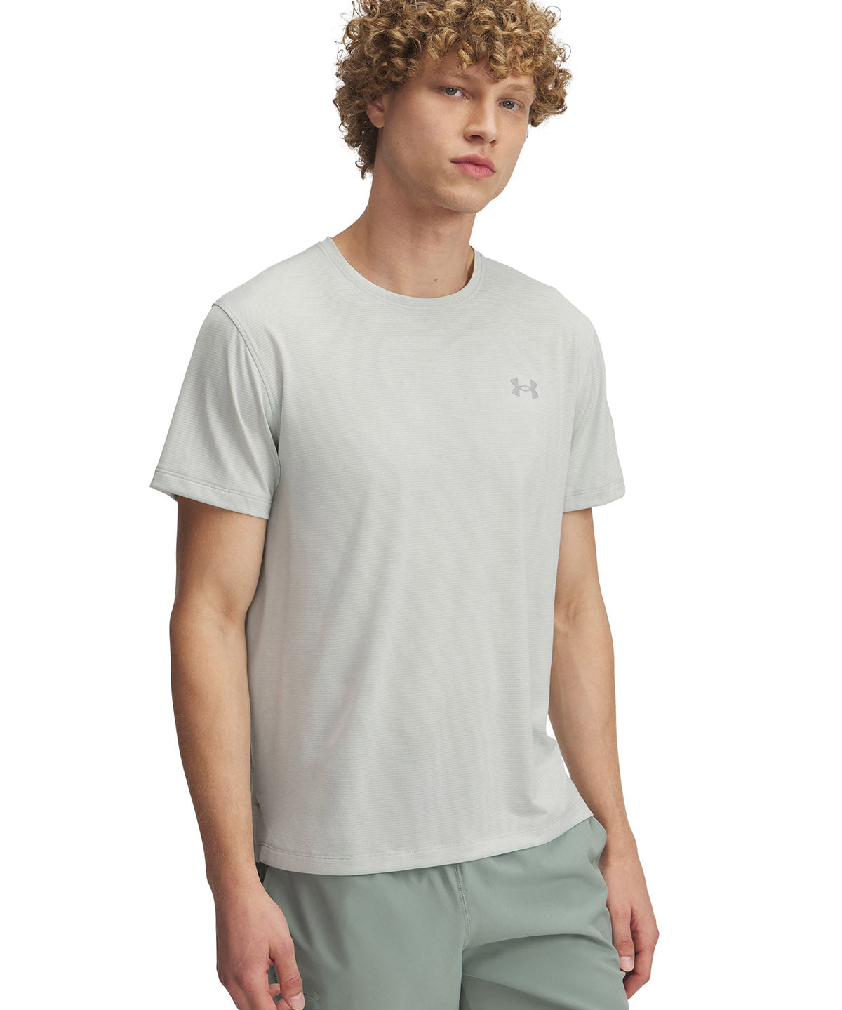 Polera manga corta Under Armour launch verde para hombre