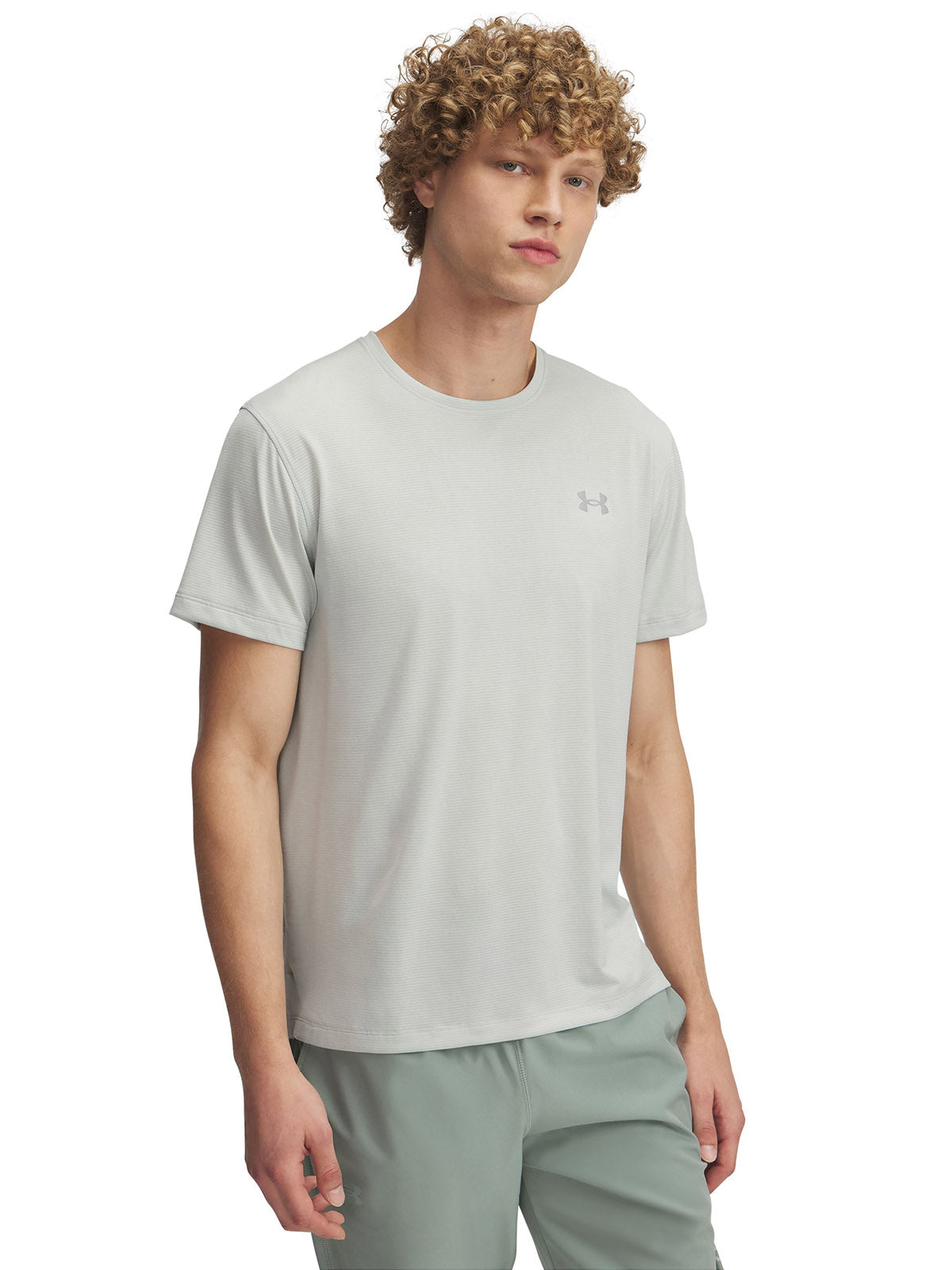 Polera manga corta Under Armour launch verde para hombre