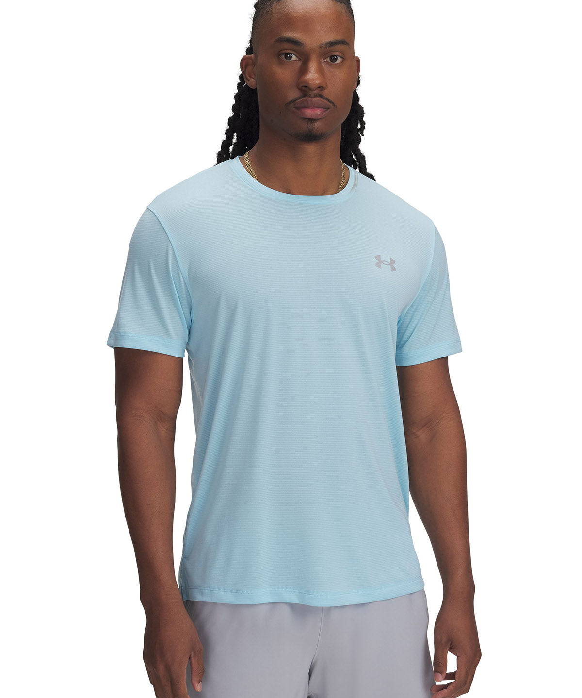 Polera manga corta Under Armour launch azul para hombre