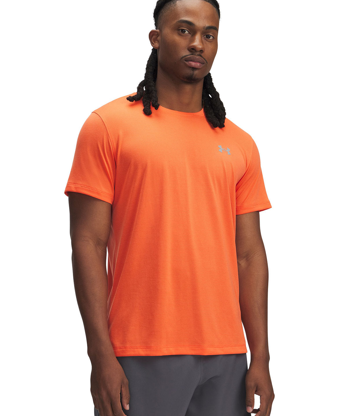 Polera manga corta Under Armour launch naranjo para hombre