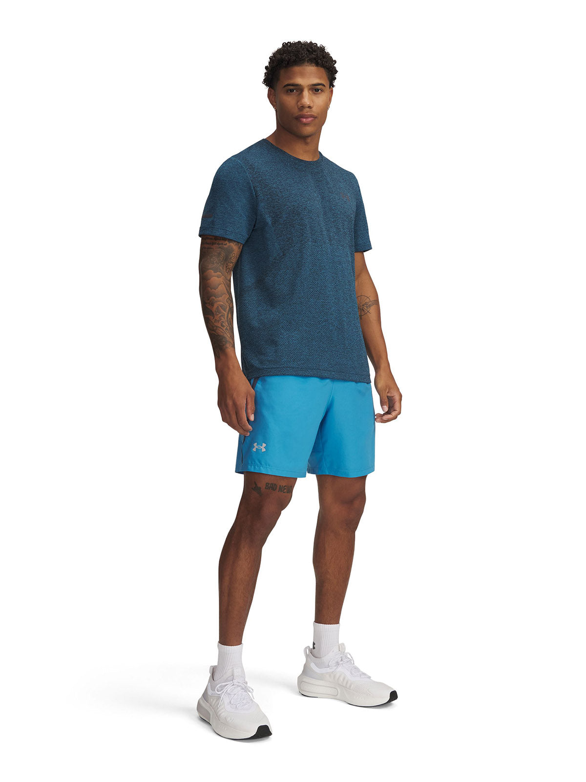 Shorts Under Armour launch 2-en-1 azul para hombre