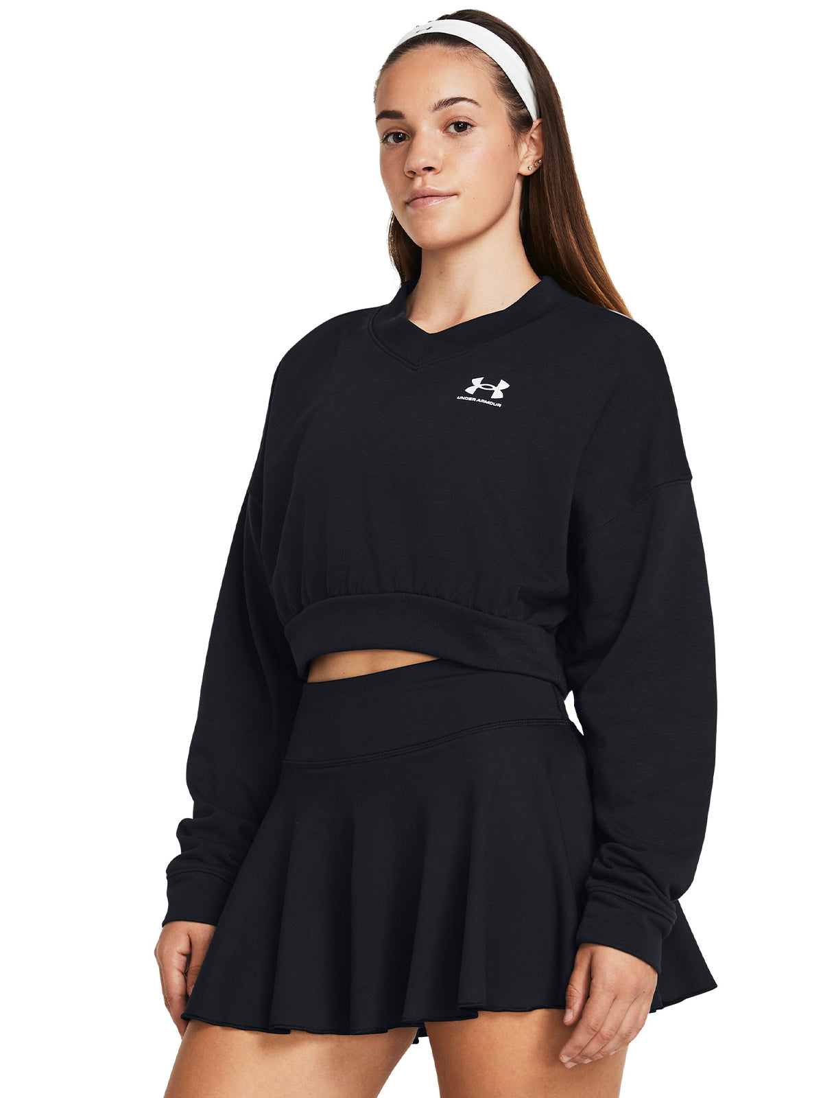 Polerón Crop UA Rival Terry para mujer