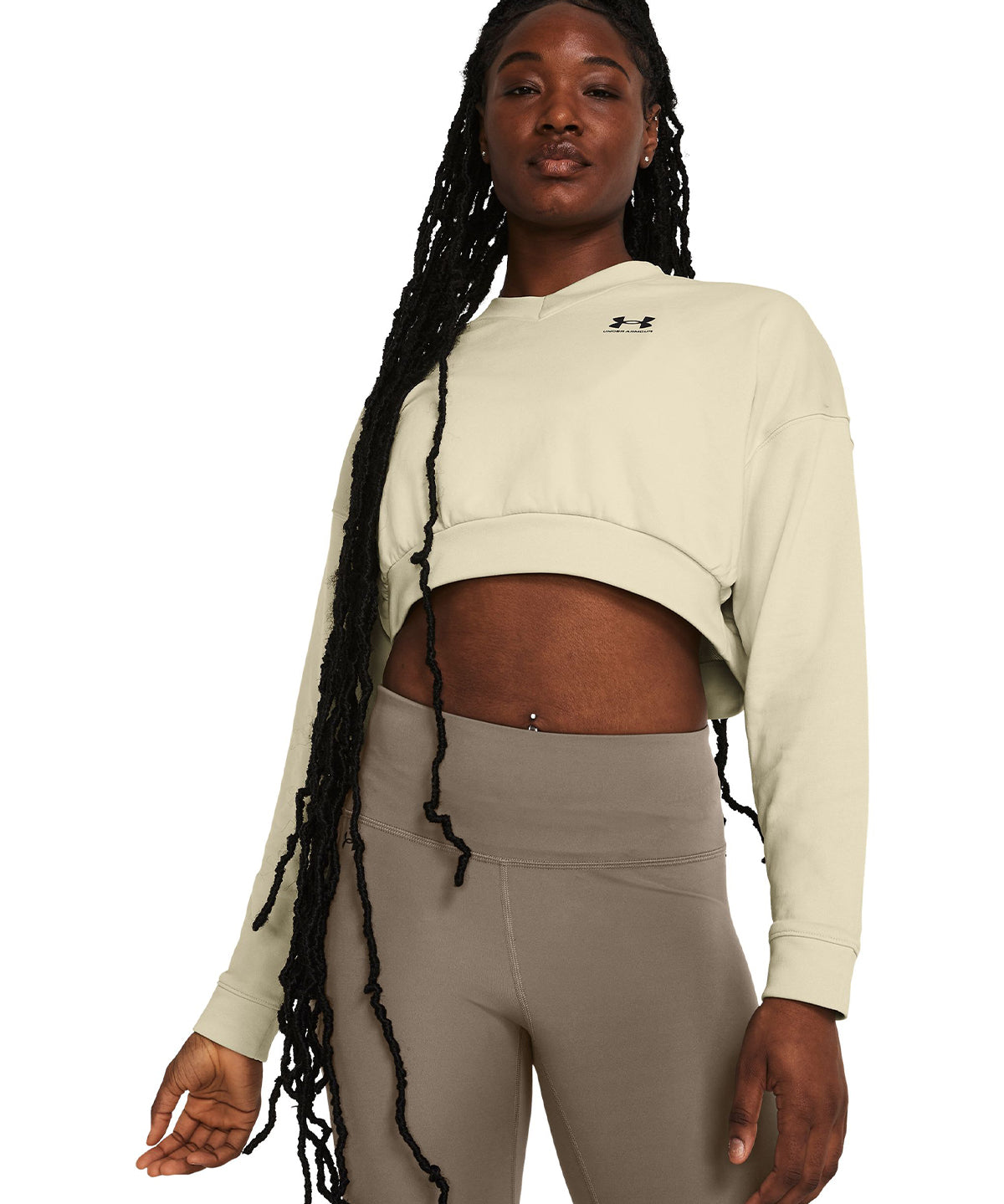 Polerón Crop UA Rival Terry para mujer