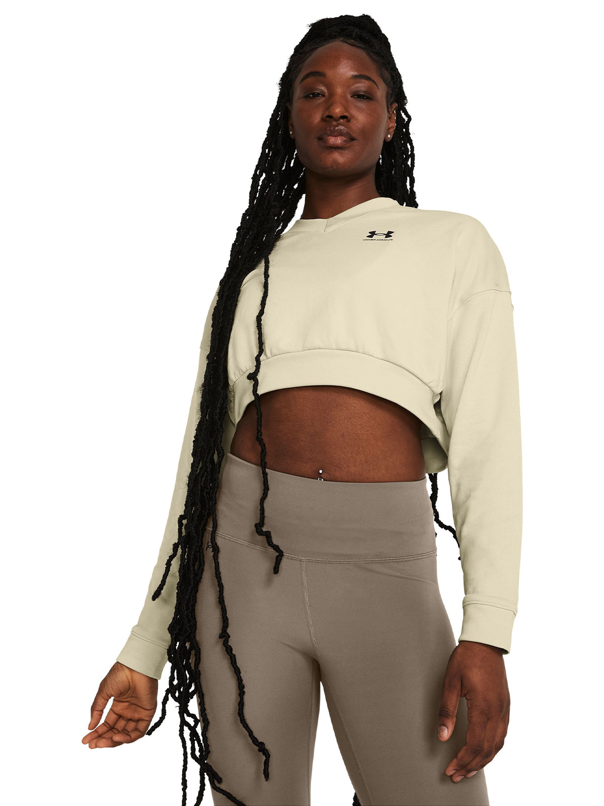 Polerón Crop UA Rival Terry para mujer