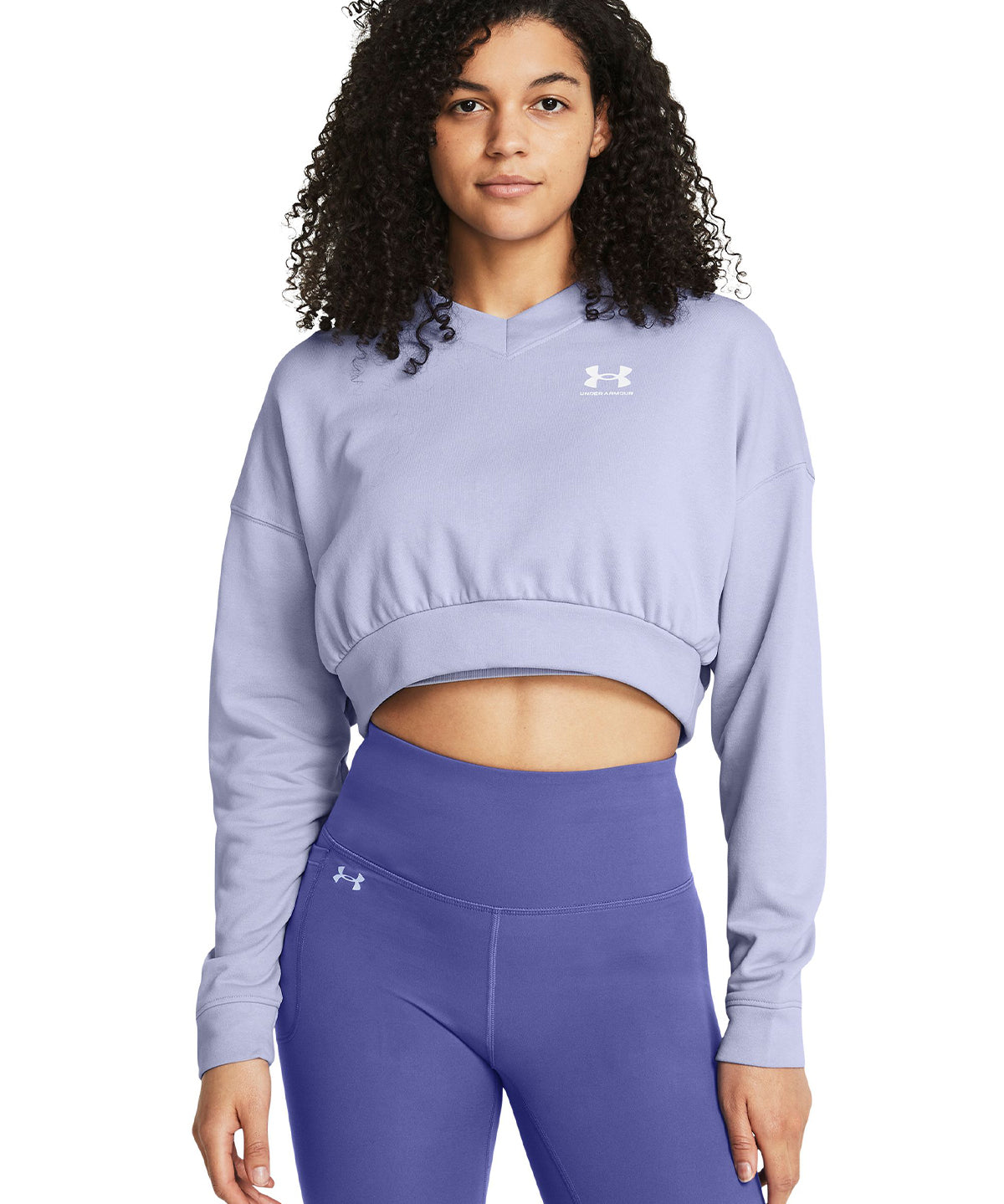 Polerón Crop UA Rival Terry para mujer
