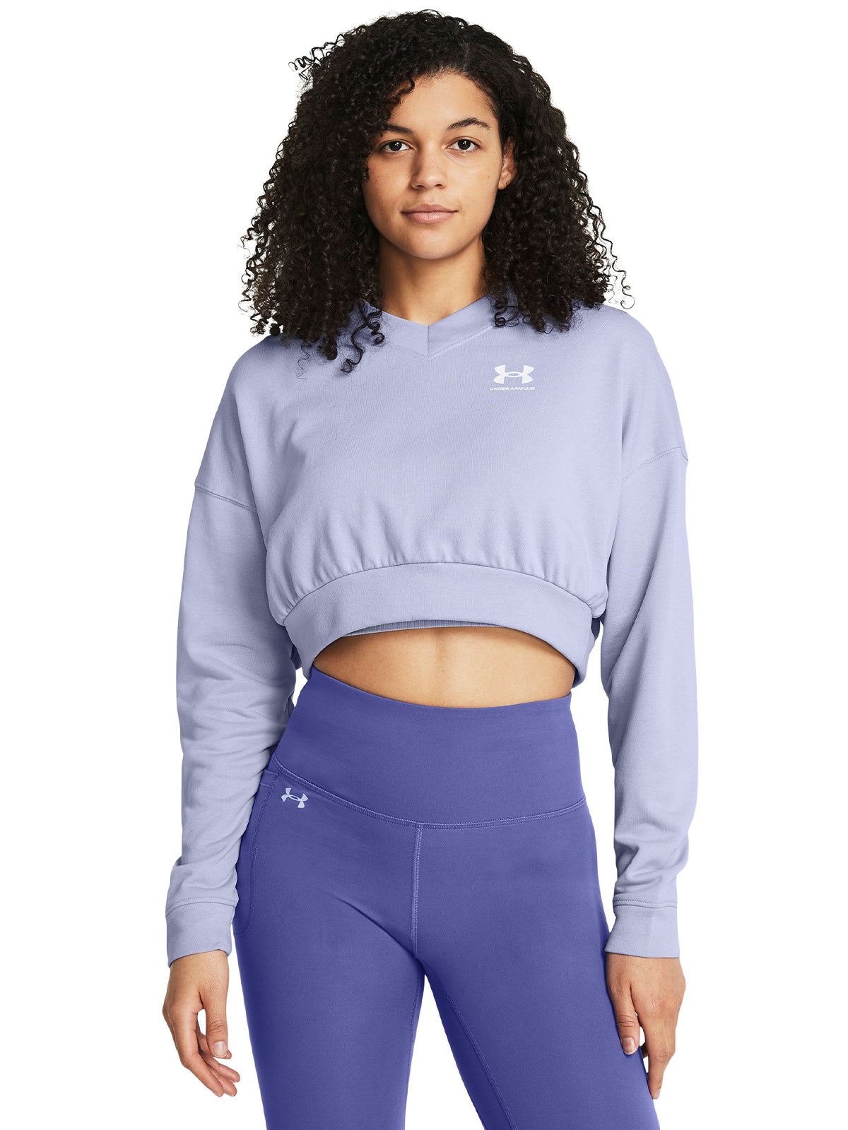 Polerón Crop UA Rival Terry para mujer