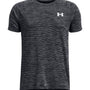 Polera manga corta de entrenamiento para niño Tech Textured azul Under Armour