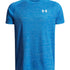 Polera manga corta de entrenamiento para niño Tech Textured azul Under Armour