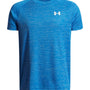 Polera manga corta de entrenamiento para niño Tech Textured azul Under Armour