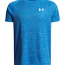 Polera manga corta de entrenamiento para niño Tech Textured azul Under Armour