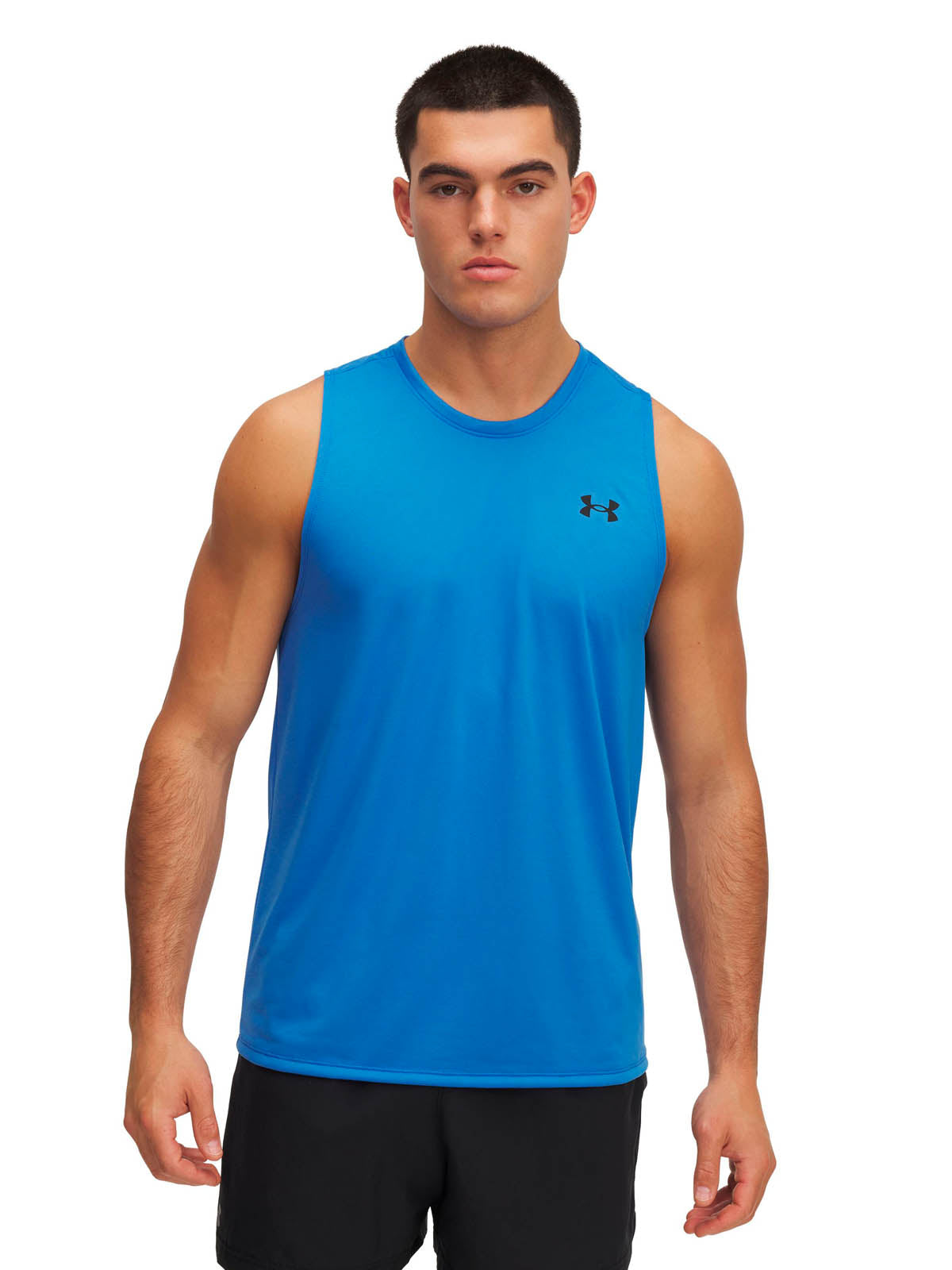 Polera sin mangas de entrenamiento para hombre Tech azul Under Armour
