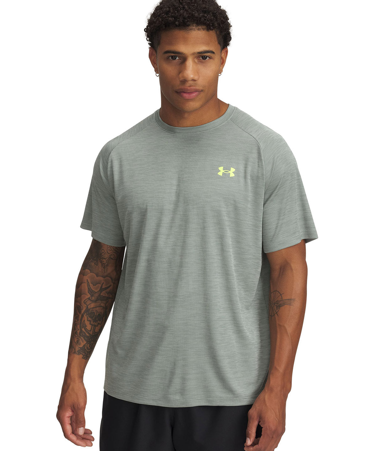 Polera manga corta Under Armour tech verde para hombre