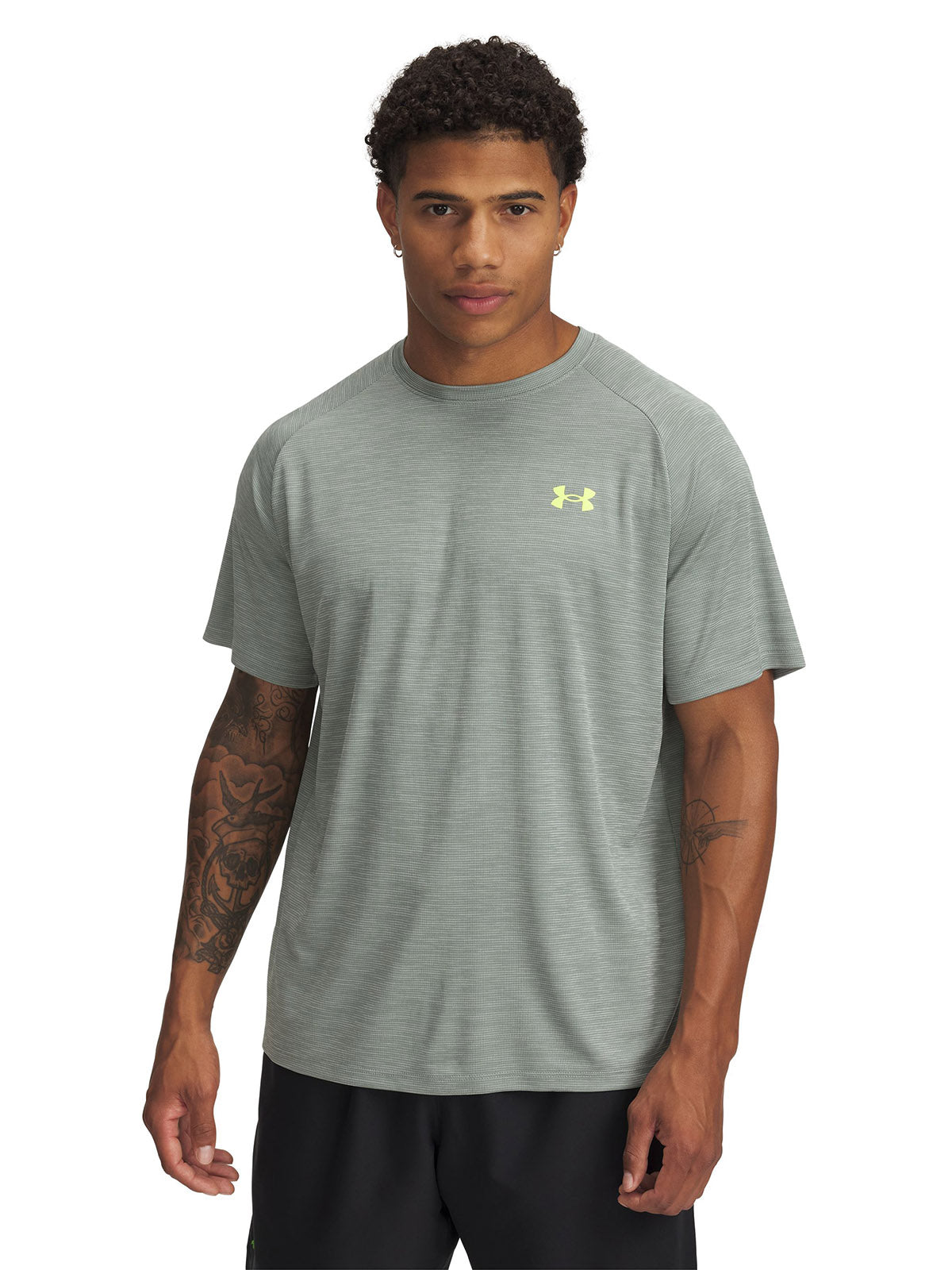 Polera manga corta Under Armour tech verde para hombre