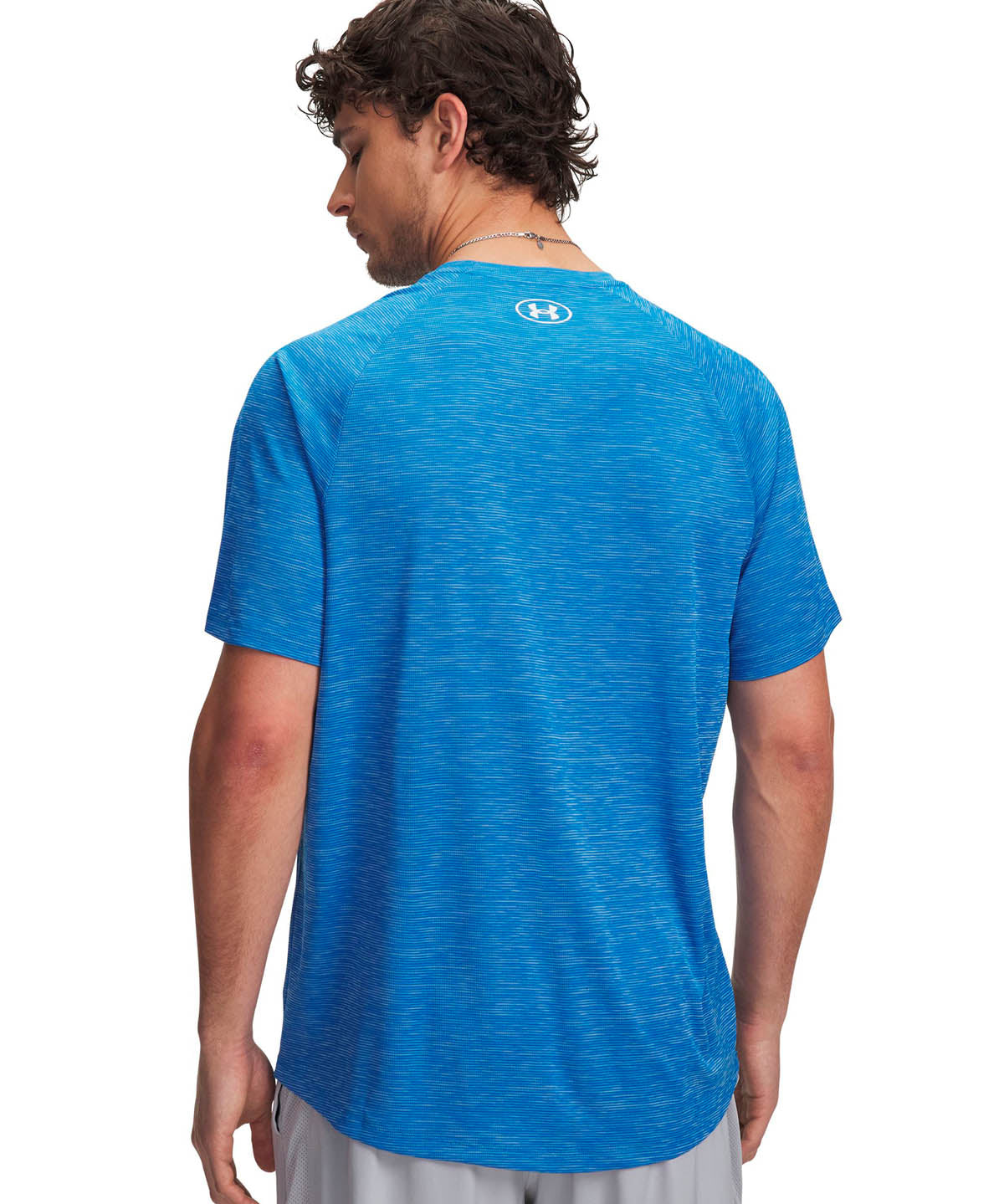 Polera manga corta de entrenamiento para hombre Tech Textured azul Under Armour