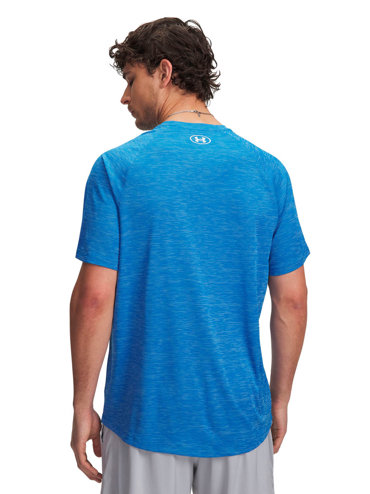 Polera manga corta de entrenamiento para hombre Tech Textured azul Under Armour