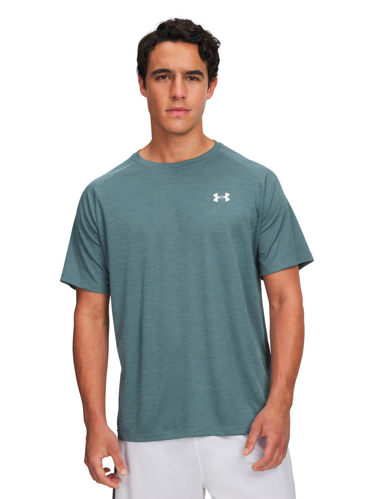 Polera manga corta de entrenamiento para hombre Tech Textured azul Under Armour