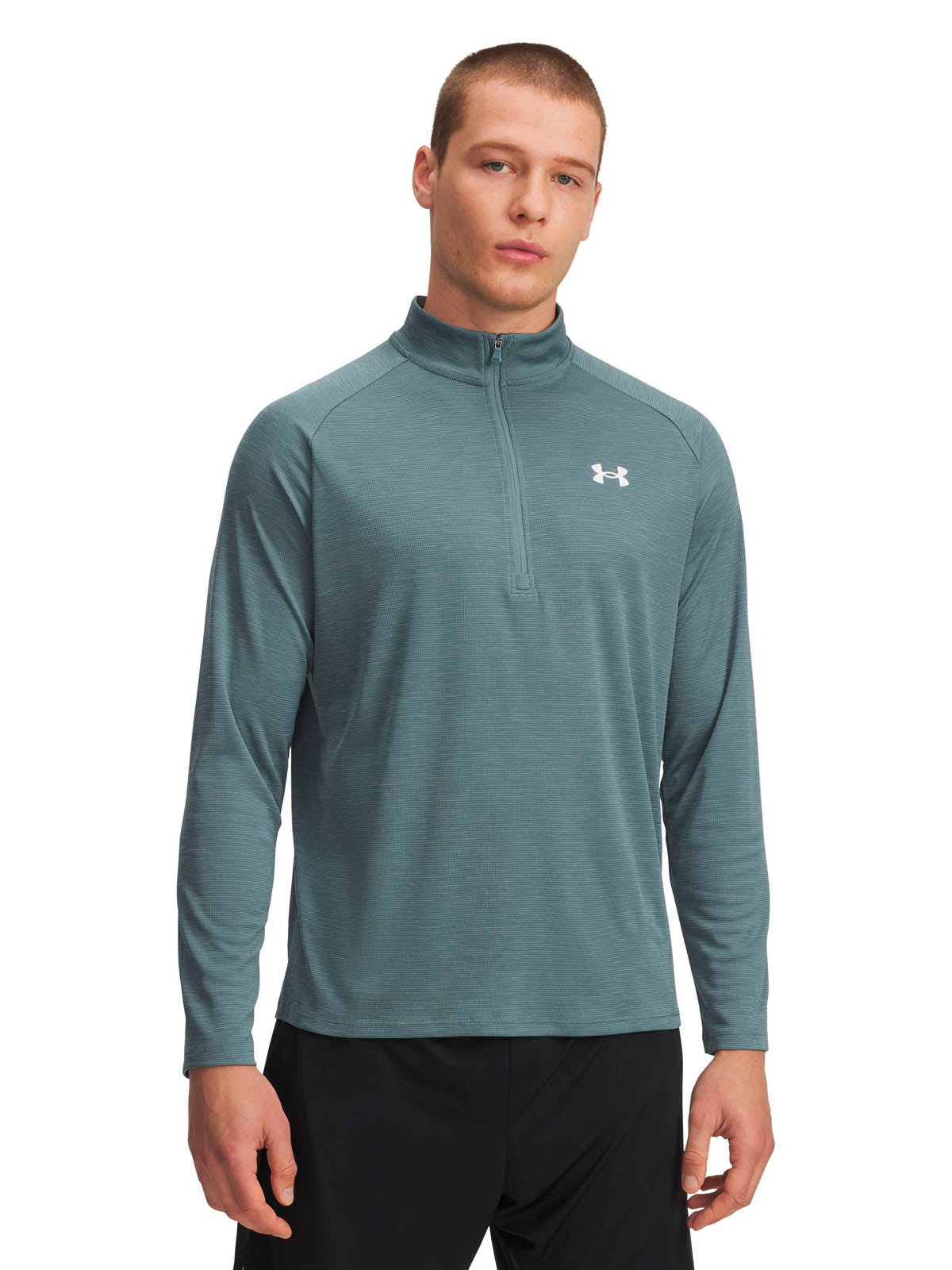 Polerón de entrenamiento para hombre Tech Textured ½ Zip azul Under Armour
