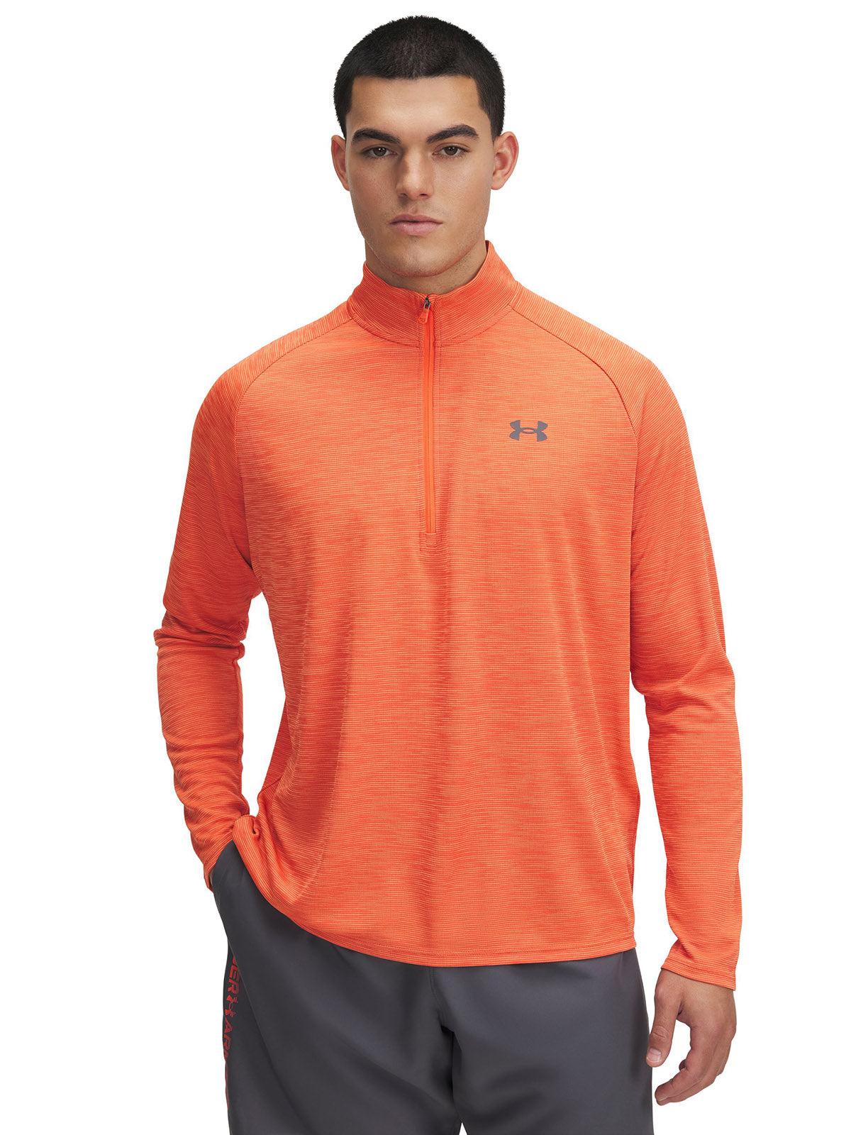 Polerón Under Armour tech ½ cierre naranjo para hombre