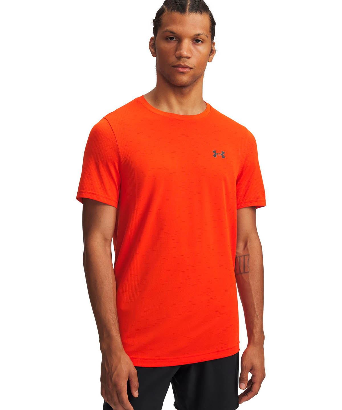 Polera manga corta de entrenamiento para hombre Vanish Seamless naranjo Under Armour