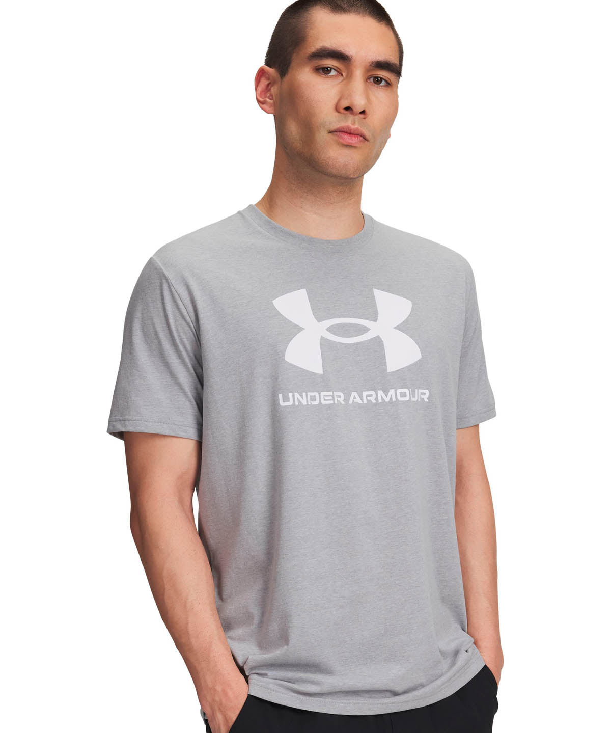 Polera manga corta Lifestyle para hombre Logo Gris Under Armour
