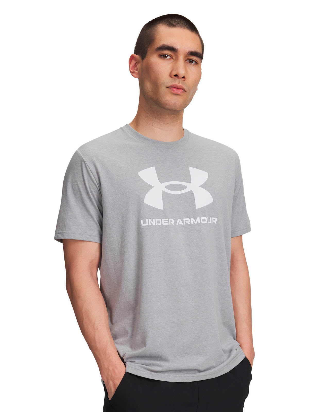 Polera manga corta Lifestyle para hombre Logo Gris Under Armour