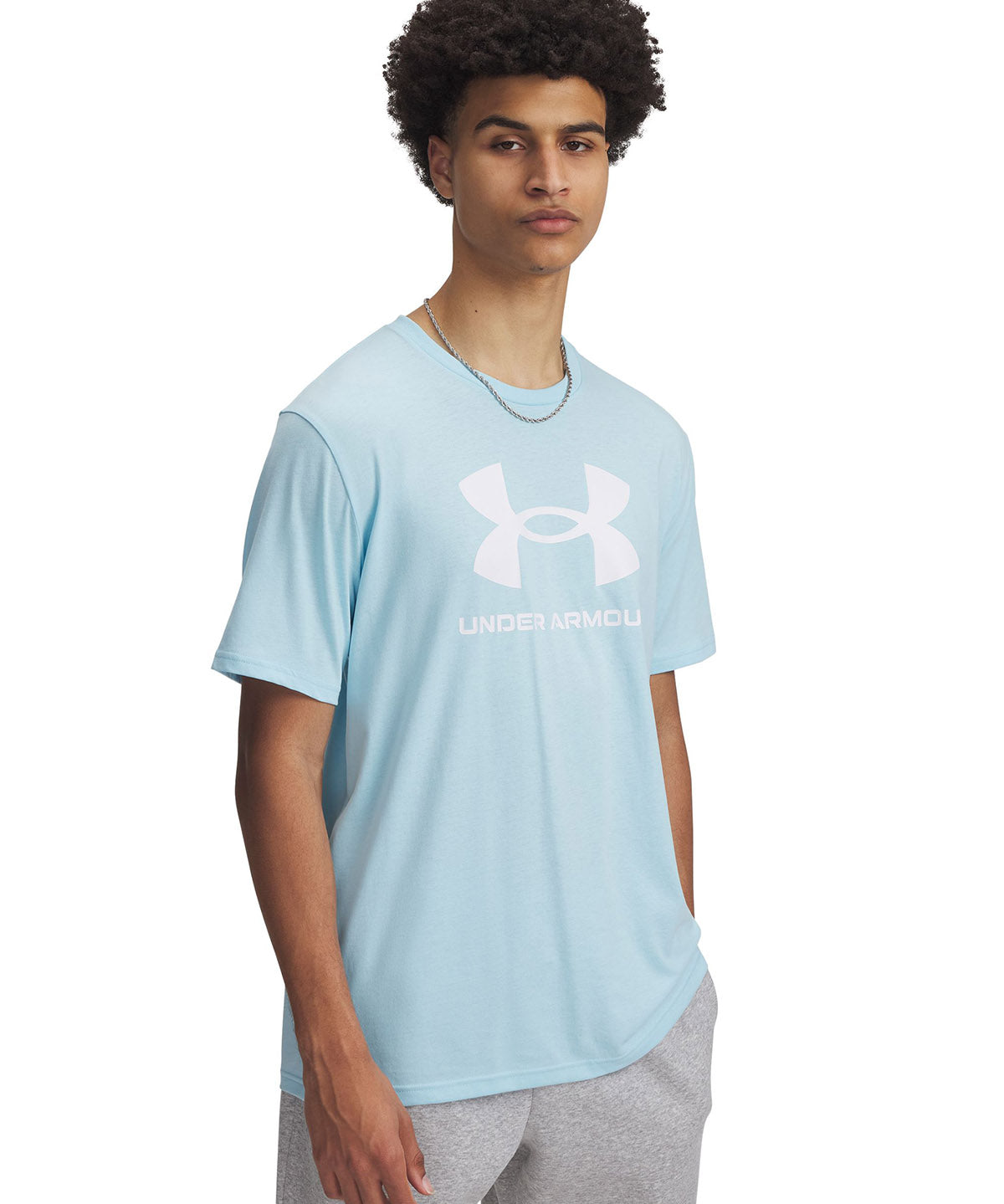 Polera manga corta Under Armour logo azul para hombre