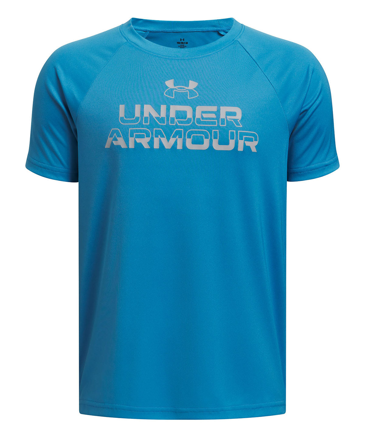 Polera manga corta Under Armour tech split azul para niño
