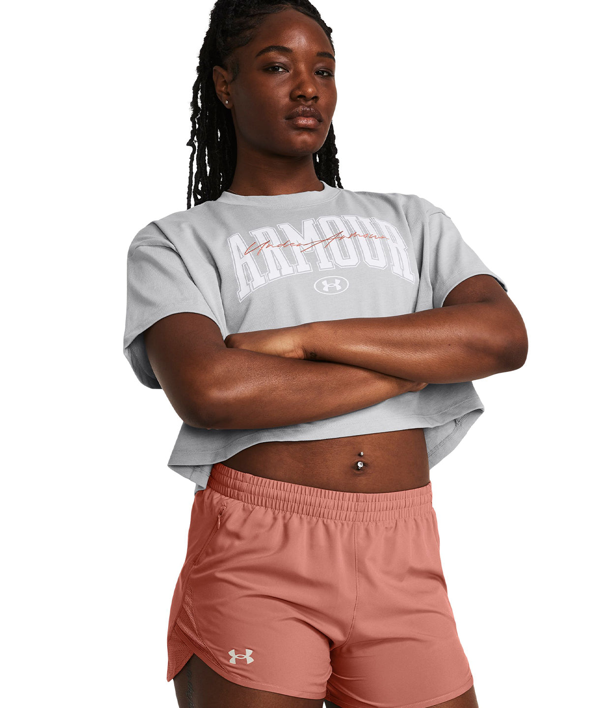 Polera manga corta UA Heavyweight Wordmark para mujer