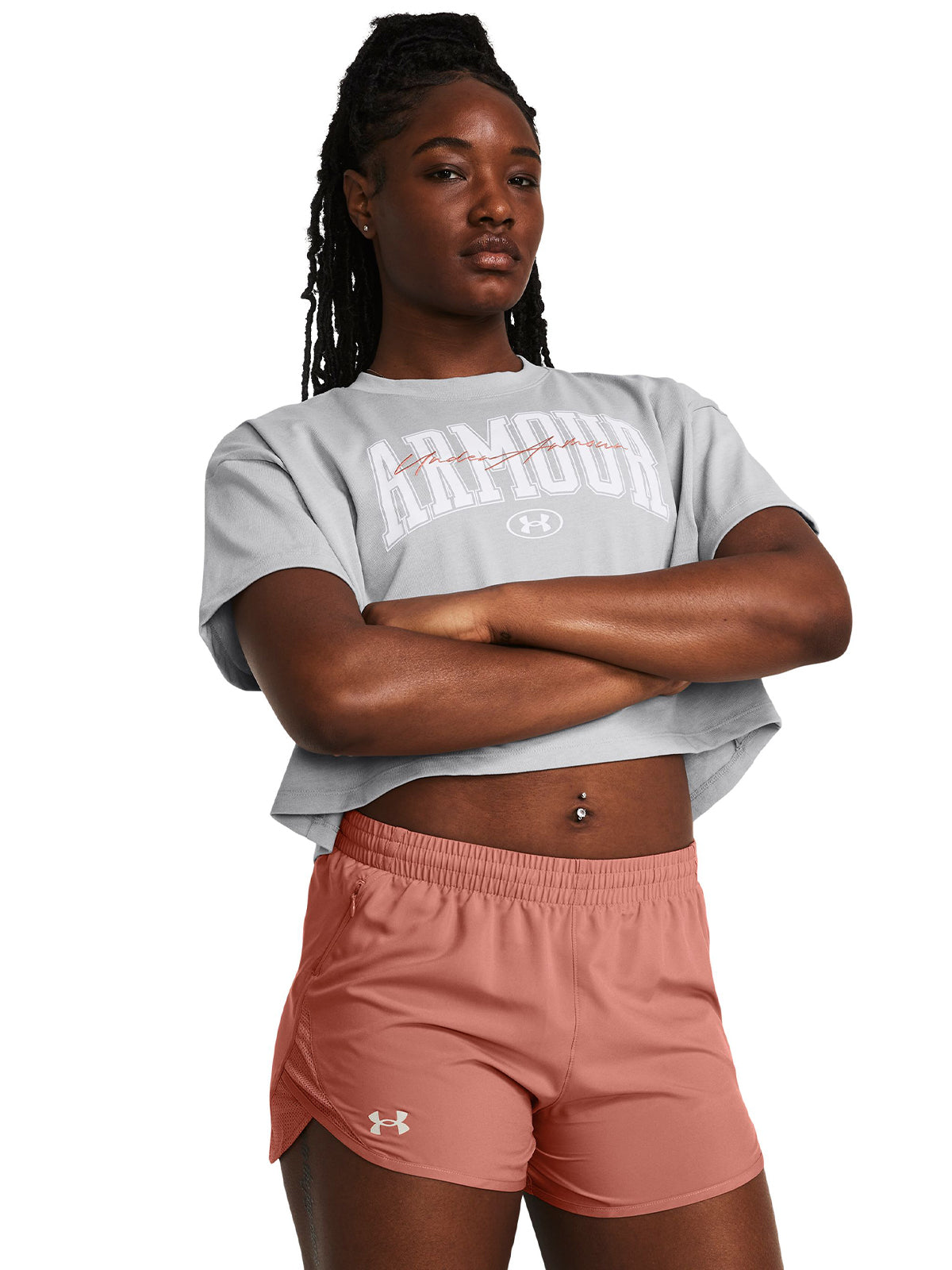 Polera manga corta UA Heavyweight Wordmark para mujer